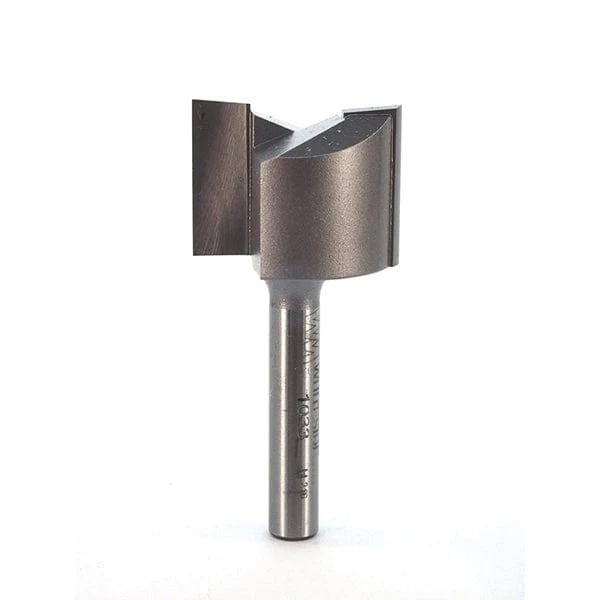 Double Flute Straight Cut Router Bit - 1/4" SH - Diameter:1" - Cutting Length:3/4" - Overall Length:2-1/8"